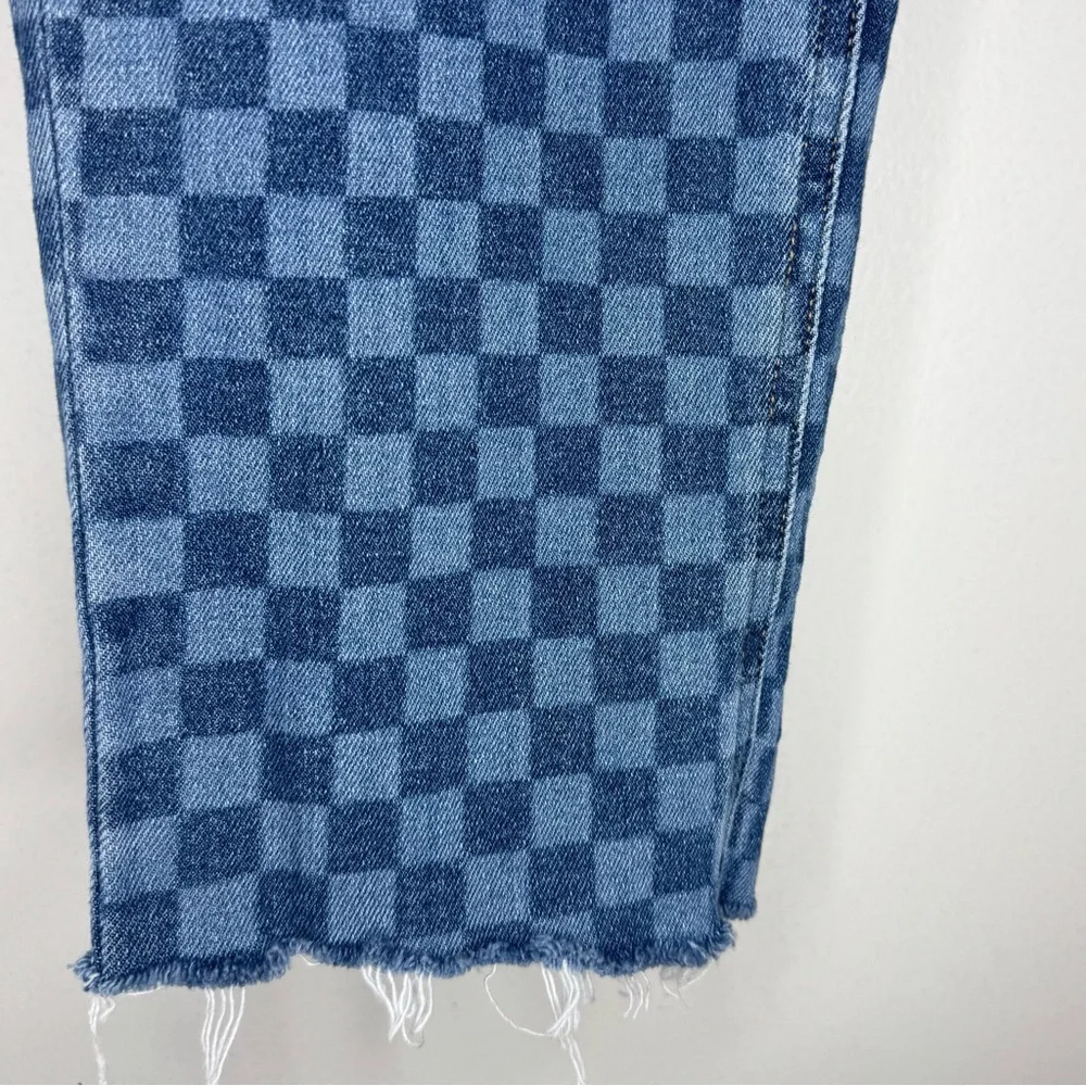 CELLO Checkerboard Blue Denim Jeans Women’s Small 25 Or 2